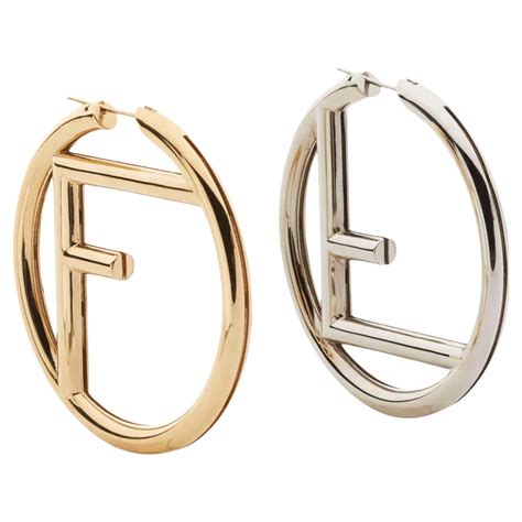 fendi stud earrings|fendi small hoop earrings.